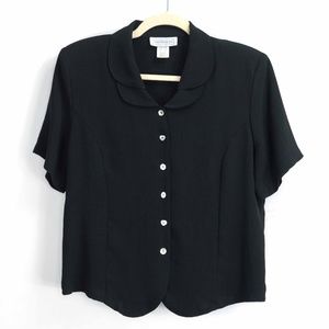 Impressions of California Sz 8 Black Collar Tops